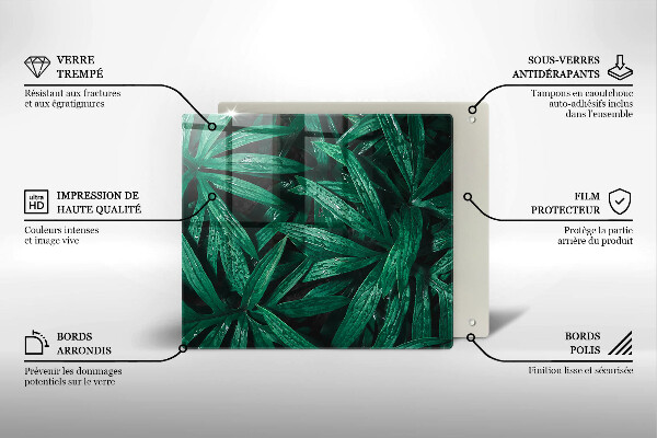Skärbräda av glas Växter löv