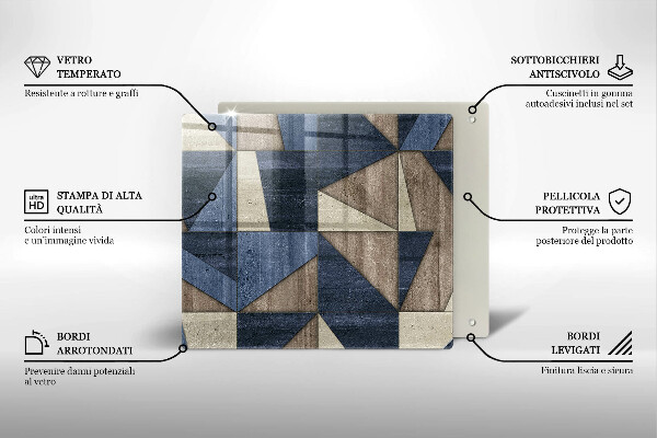 Skärbräda av glas Geometrisk abstraktion