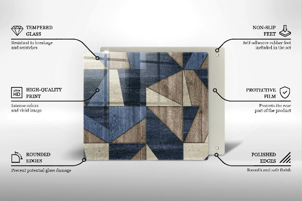 Skärbräda av glas Geometrisk abstraktion