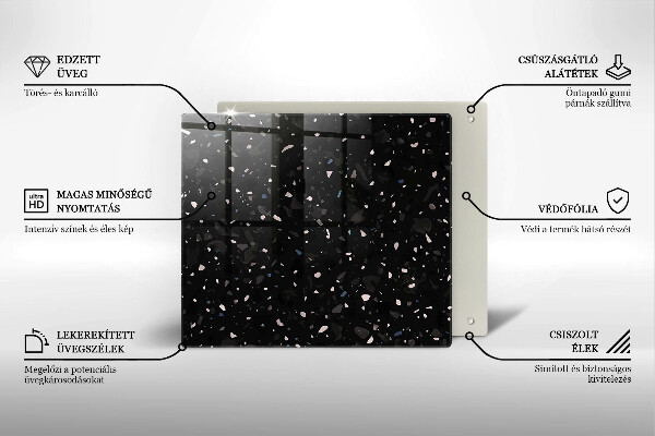 Skärbräda av glas Mörk sten gres