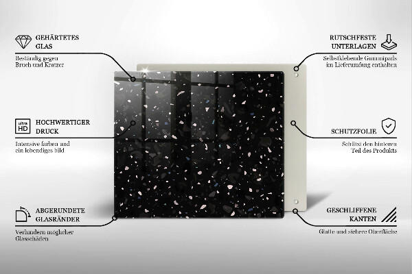 Skärbräda av glas Mörk sten gres