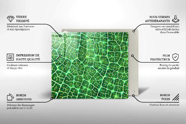 Skärbräda av glas Bladstruktur