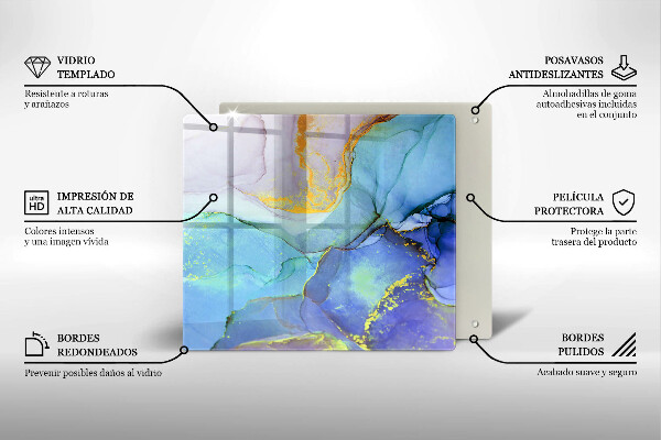 Skärbräda av glas Sprucket stenguld