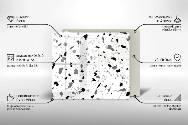 Skärbräda av glas Dekorativ sten gres