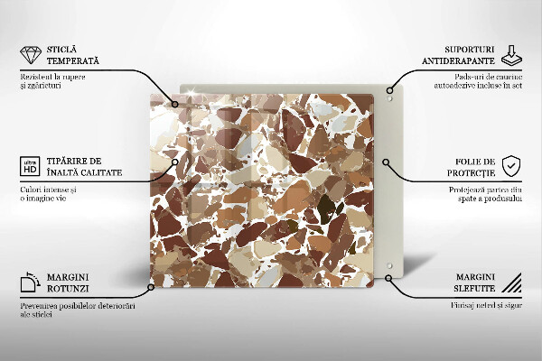 Skärbräda av glas Sten dekorativa fläckar