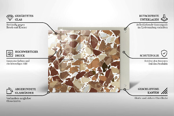 Skärbräda av glas Sten dekorativa fläckar