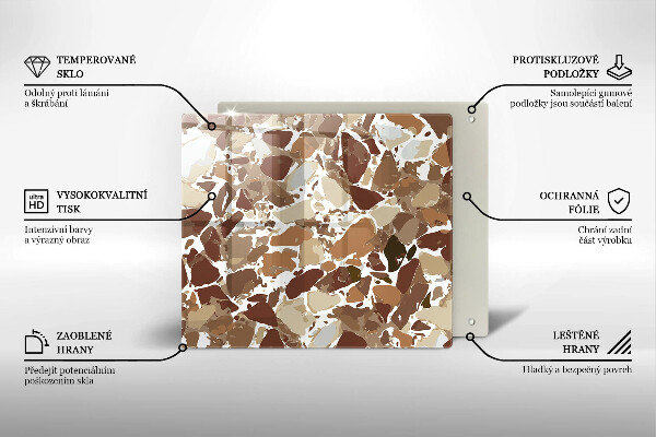 Skärbräda av glas Sten dekorativa fläckar