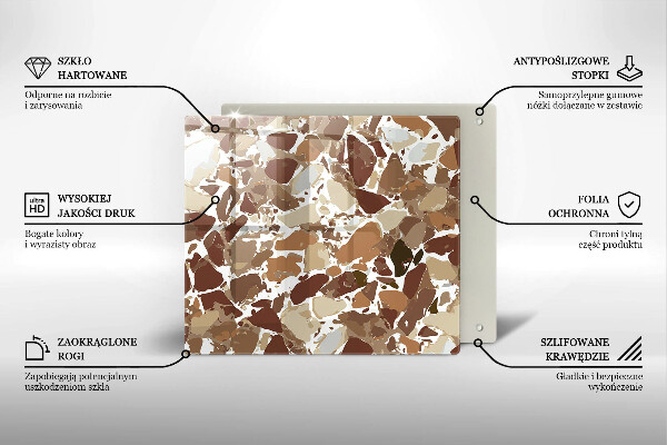 Skärbräda av glas Sten dekorativa fläckar