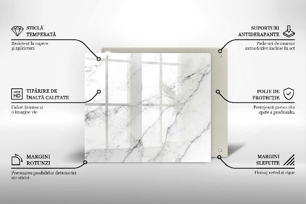 Skärbräda av glas Elegant marmorstruktur