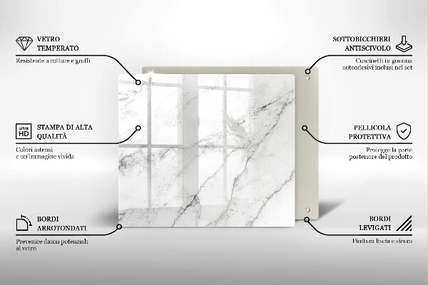 Skärbräda av glas Elegant marmorstruktur