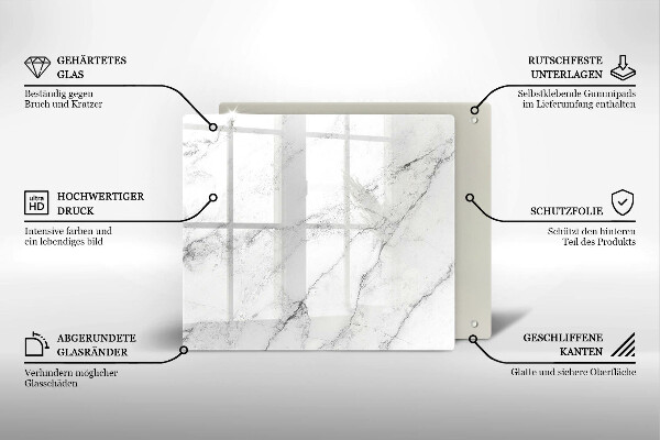 Skärbräda av glas Elegant marmorstruktur