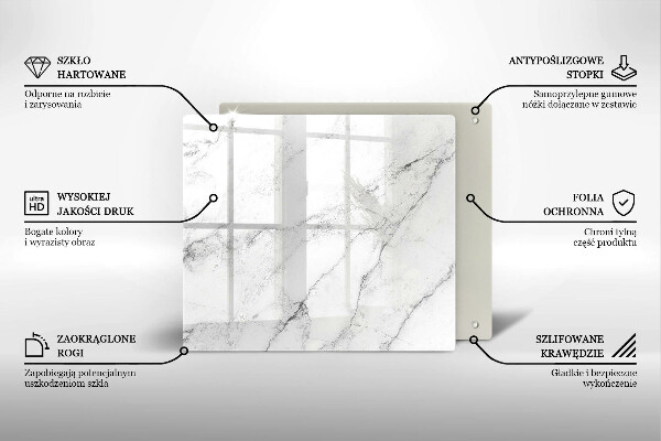 Skärbräda av glas Elegant marmorstruktur