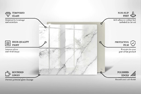 Skärbräda av glas Elegant marmorstruktur