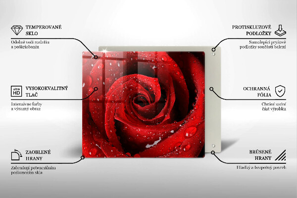 Skärbräda av glas Rosen blomblad