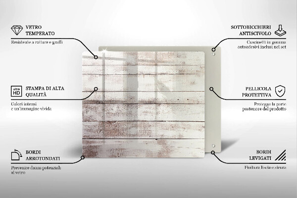 Skärbräda av glas Gamla träskivor