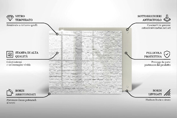 Skärbräda av glas Vägg tegelvägg