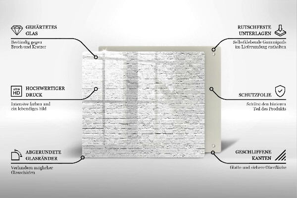 Skärbräda av glas Vägg tegelvägg