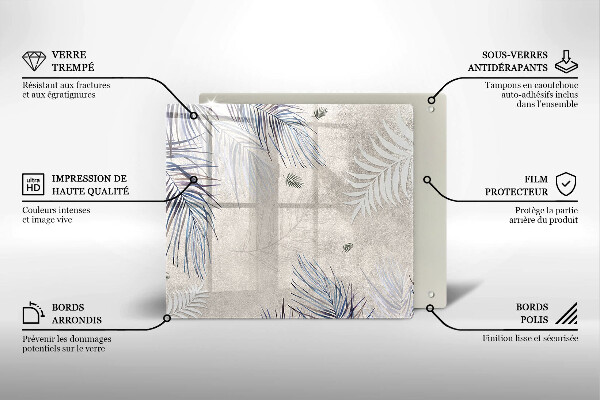 Skärbräda av glas Subtila blad