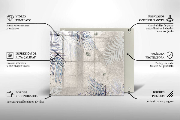Skärbräda av glas Subtila blad