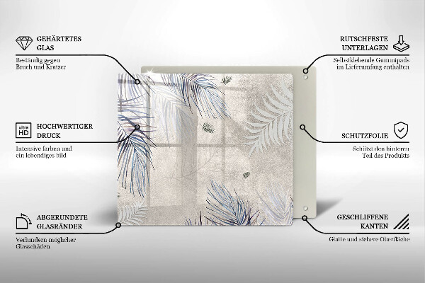 Skärbräda av glas Subtila blad