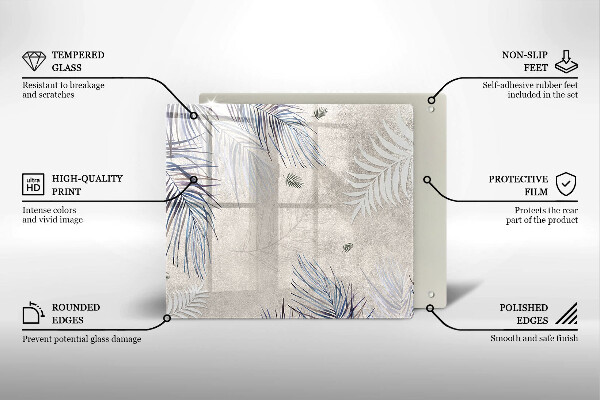 Skärbräda av glas Subtila blad