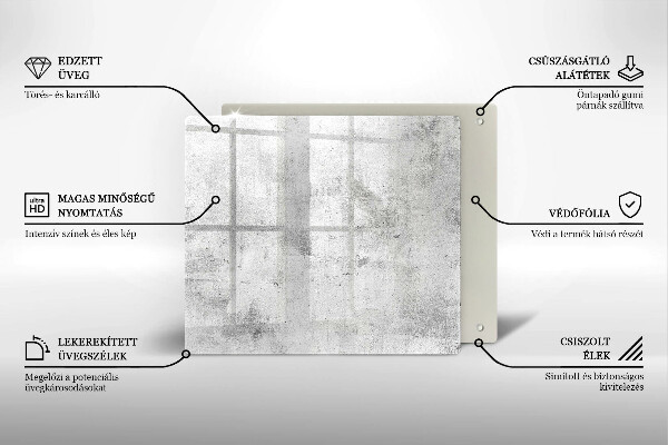Skärbräda av glas Betongstruktur