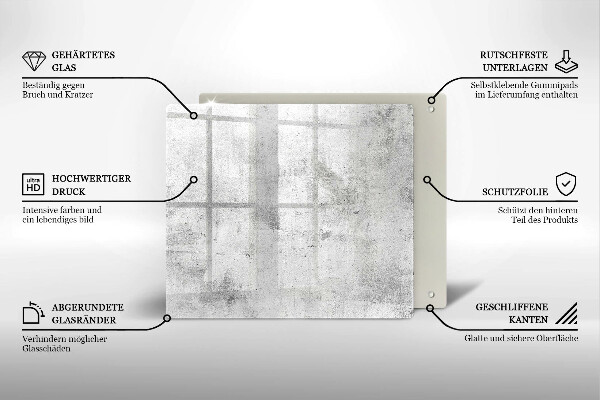 Skärbräda av glas Betongstruktur