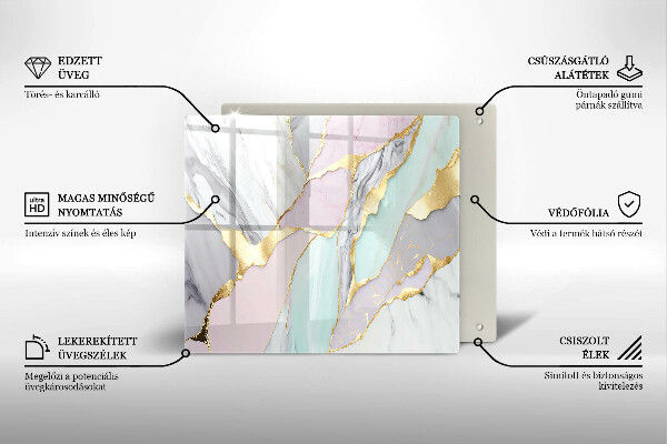 Skärbräda av glas Pastell marmor