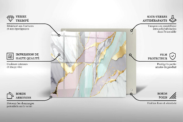 Skärbräda av glas Pastell marmor