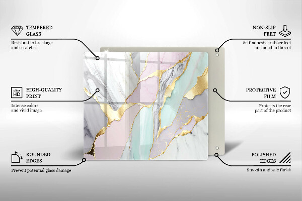 Skärbräda av glas Pastell marmor