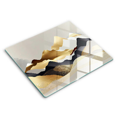 Skärbräda av glas Abstrakta gyllene berg