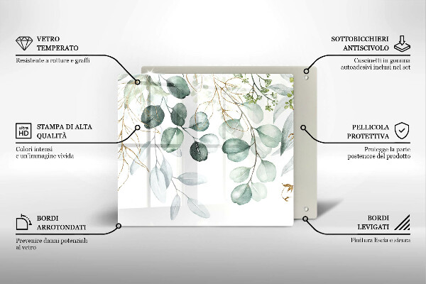 Skärbräda av glas Målade växter