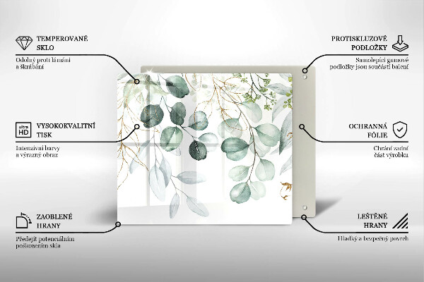 Skärbräda av glas Målade växter