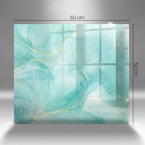 Skärbräda av glas Blå och guld abstraktion