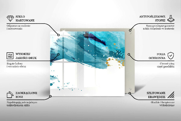 Skärbräda av glas Blå fläckar