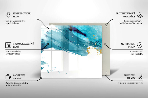 Skärbräda av glas Blå fläckar