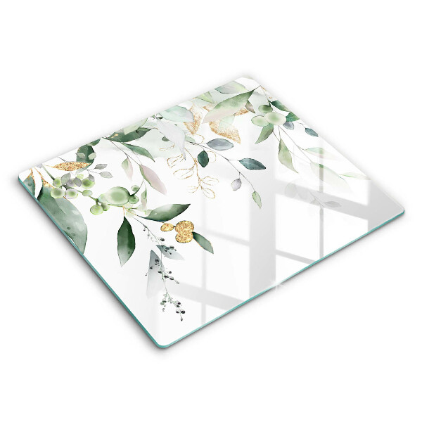 Skärbräda av glas Akvarell blad