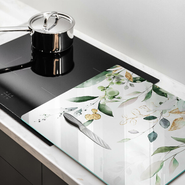 Skärbräda av glas Akvarell blad