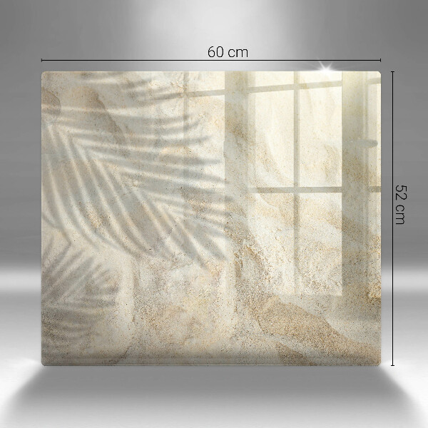 Skärbräda av glas Palmblad och sand