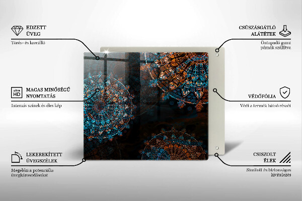 Skärbräda av glas Boho vintage hjul