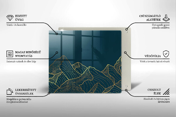 Skärbräda av glas Abstrakta berg