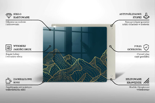 Skärbräda av glas Abstrakta berg