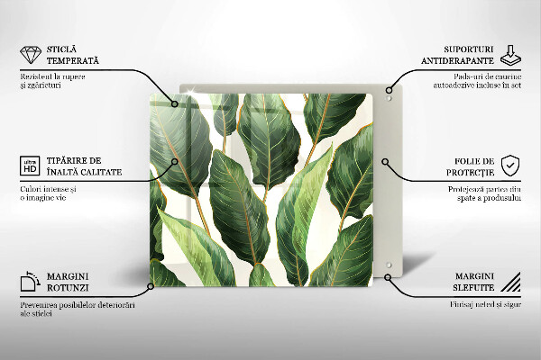 Skärbräda av glas Bananblad