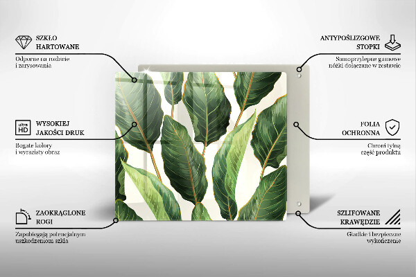 Skärbräda av glas Bananblad