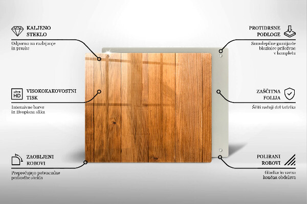 Skärbräda av glas Träskivor