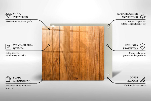 Skärbräda av glas Träskivor