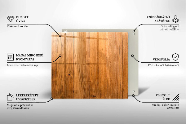 Skärbräda av glas Träskivor