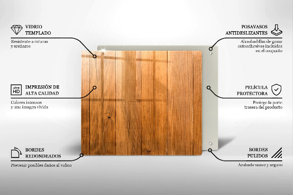 Skärbräda av glas Träskivor