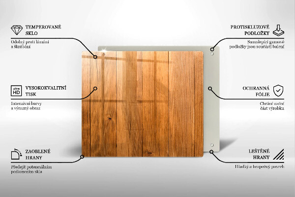 Skärbräda av glas Träskivor