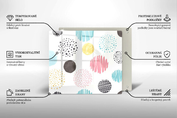 Skärbräda av glas Målade former